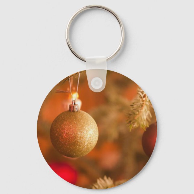 Gold Festive Decorations Key Ring (Front)