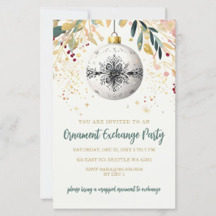 Gold Festive Ornament Exchange Christmas Party