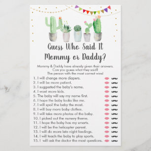 Gold Fiesta Cactus Guess Who Said It Game
