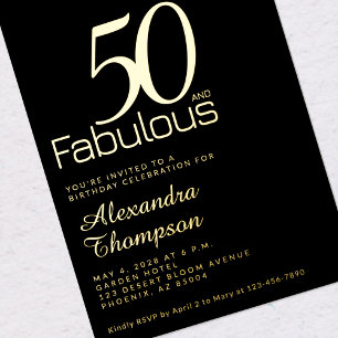 Gold Fifty and Fabulous 50th Birthday Party