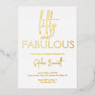 Gold Fifty and Fabulous Script 50th Birthday Party