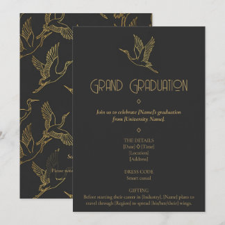 Gold Filigree Art Deco | Crane Graduation Invitation