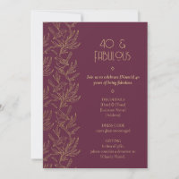 Gold Filigree Art Deco | Fairy Wren 40th Birthday