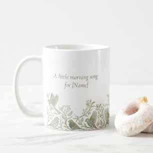 Gold Filigree Art Deco Sparrow Morning Song Coffee Mug