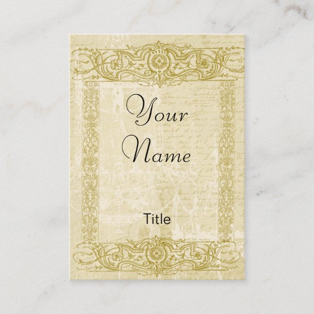 Gold Filigree Elegant Business Cards (Front)
