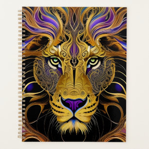 Gold Filigree Lion Planner