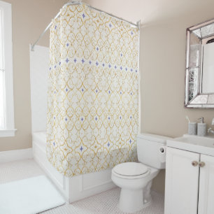 Gold Filigree Shower Curtain