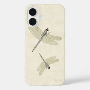 Gold Filigree Winged Jewelled Dragonflies  iPhone 16 Case