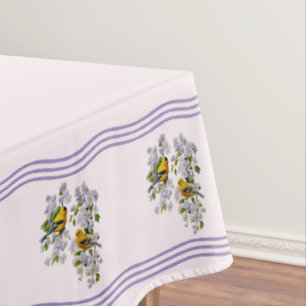 Gold Finches & Apple Blossoms Tablecloth