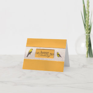 Gold Finches Birthday Card