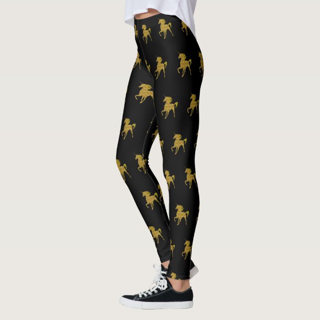 Gold Fire Unicorn Leggings (Left)