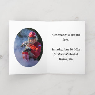 Gold Firefighter Logo Photo Insert Memorial  Foil Greeting Card