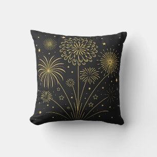 Gold Fireworks Premium Cushion