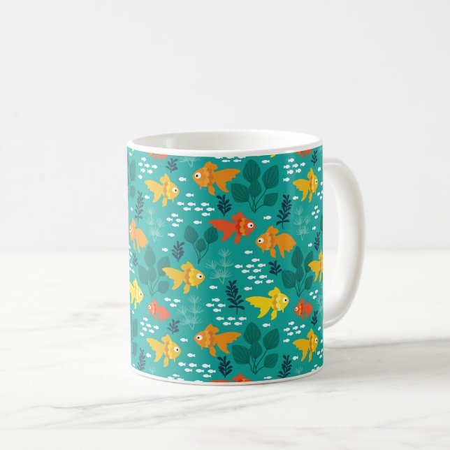Gold Fish in Aquarium Coffee Mug (Front Right)