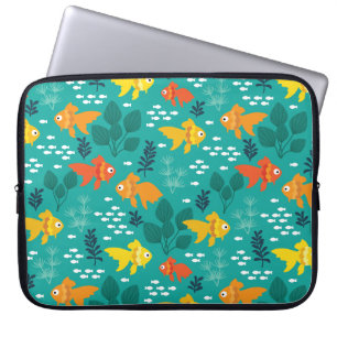 Gold Fish in Aquarium Laptop Sleeve