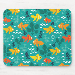 Gold Fish in Aquarium Mouse Pad