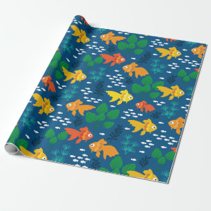 Gold Fish in Aquarium Wrapping Paper