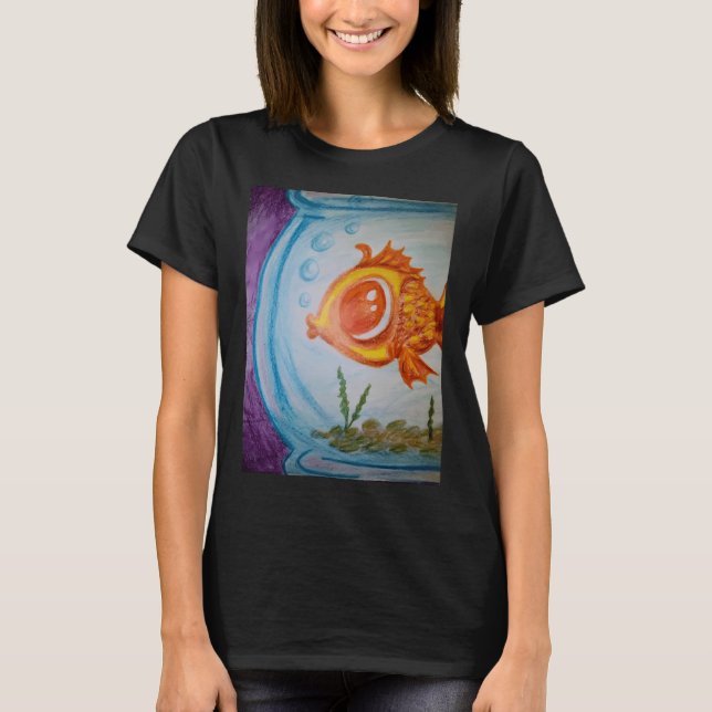 Gold Fish In Fishbowl T-Shirt (Front)