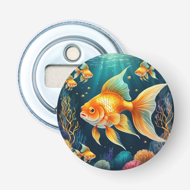 Gold Fish in Underwater Bottle Opener (Front)