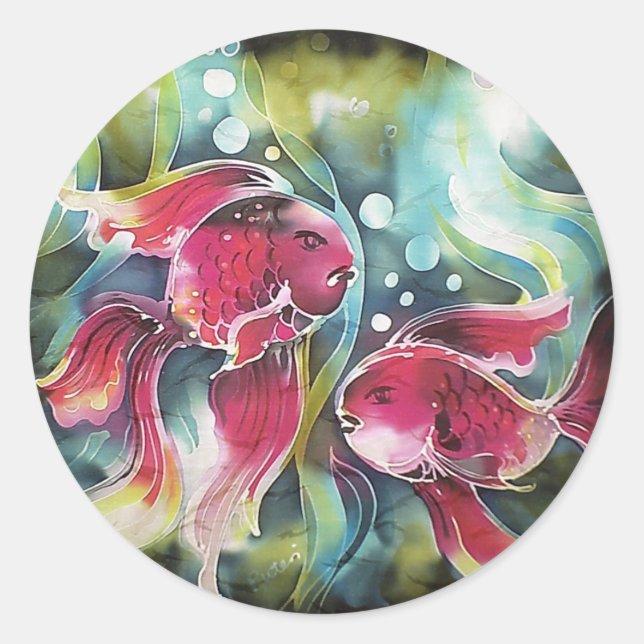 Gold Fish Luminosity Classic Round Sticker (Front)