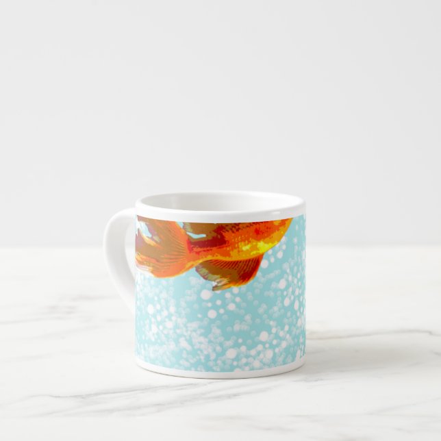 gold fish pattern espresso cup (Front Left)