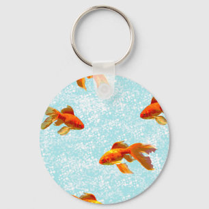 gold fish pattern key ring
