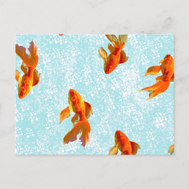 gold fish pattern postcard (Front)