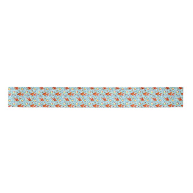 gold fish pattern satin ribbon (Front)
