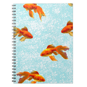 gold fish pattern spiral notebook