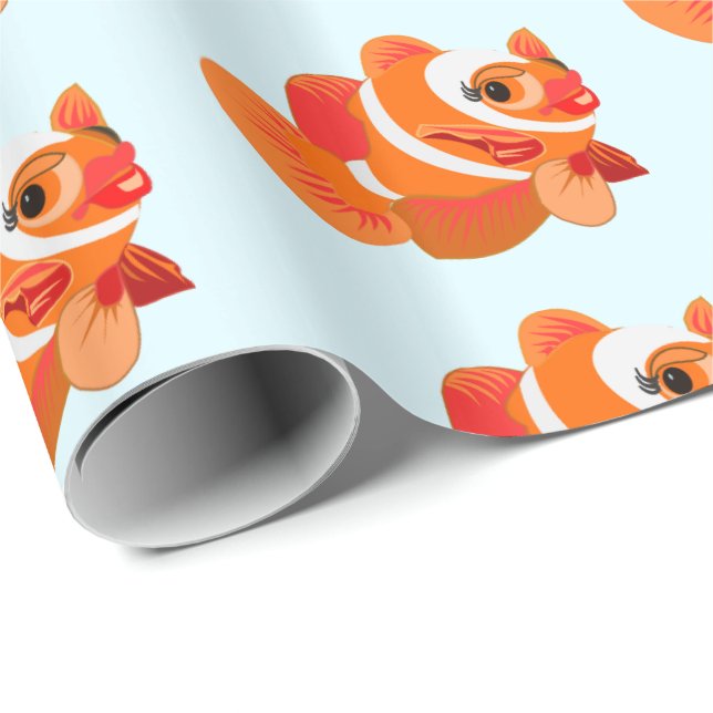 Gold Fish Wrapping Paper - Customisable (Roll Corner)