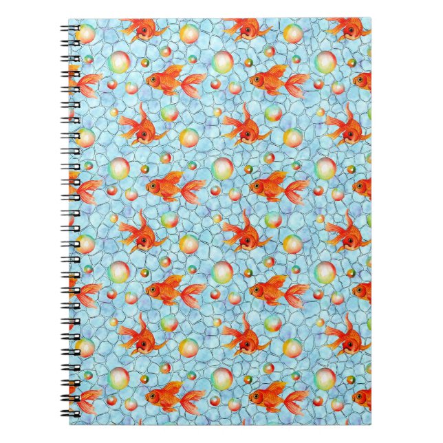 gold fishes and soap bubbles notebook (Front)