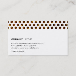 Gold Flake Polka Dots (white) Business Card