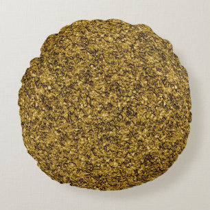 Gold Flaked Round Cushion