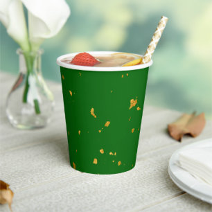 Gold Flakes and Emerald Green Paper Cups