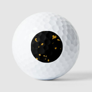 Gold Flakes Black Golf Balls
