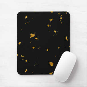 Gold Flakes Black Mouse Pad