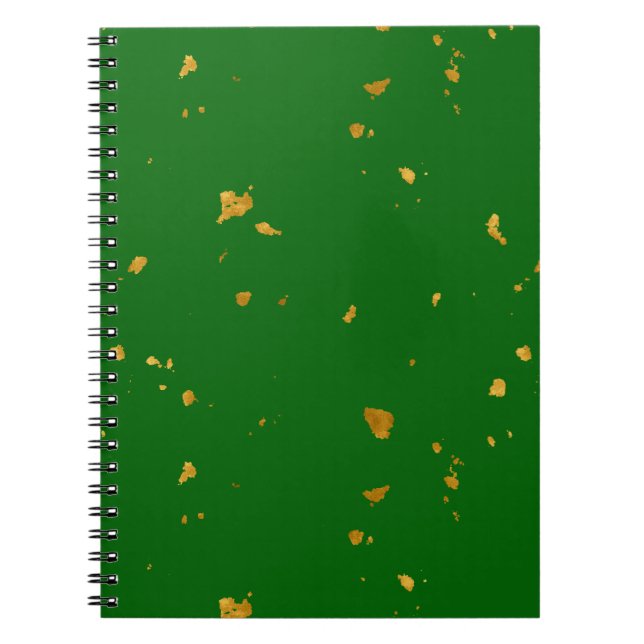 Gold Flakes on Emerald Green Notebook (Front)