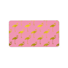 Gold Flamingo Faux Metallic Foil Tropical Flamingo