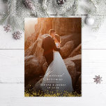 Gold Flecks Married Christmas Photo<br><div class="desc">Gold flecks over full bleed photo with "married christmas" or add more photos and text.</div>