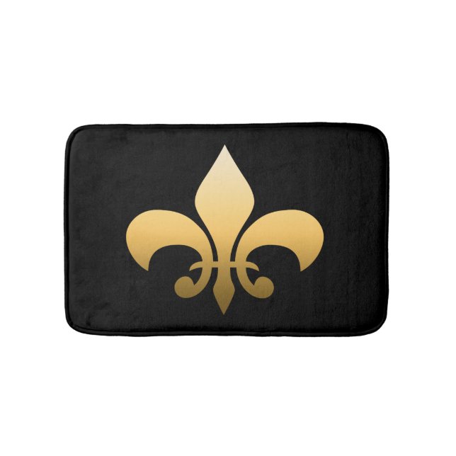 Gold Fleur de Lis Bath Mat (Front)
