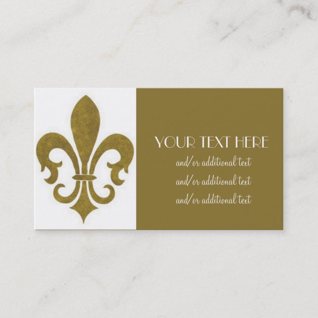 Gold Fleur De Lis Business Card (Front)