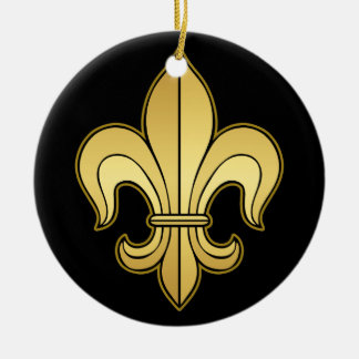 Gold Fleur de lis Ceramic Tree Decoration
