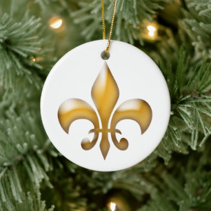 Gold Fleur de Lis Christmas Ornament