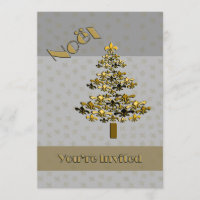 Gold Fleur de Lis Christmas Tree Party Invitation