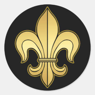 Gold Fleur de lis Classic Round Sticker