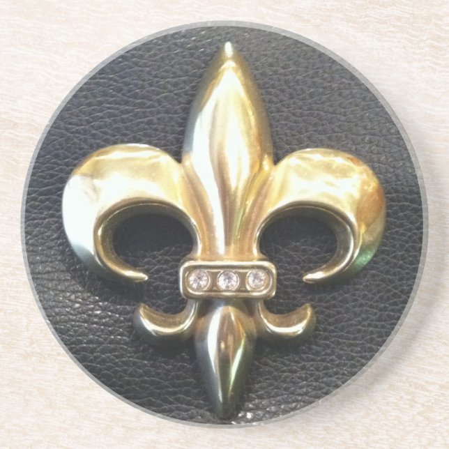 GOLD FLEUR DE LIS COASTER (Front)