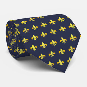 Gold Fleur De Lis - customise background colour Tie