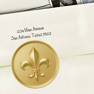 Gold Fleur de Lis Envelope Seal Embossed Look 2