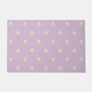 Gold Fleur-de-Lis Lilac Doormat