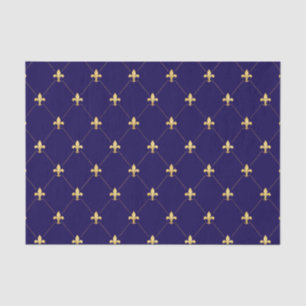 Gold Fleur-de-Lis Midnight Blue Tissue Paper